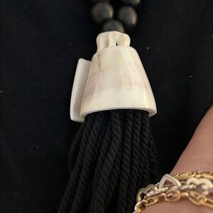 Native Black and Cream shell Necklacefrom Costa Rica